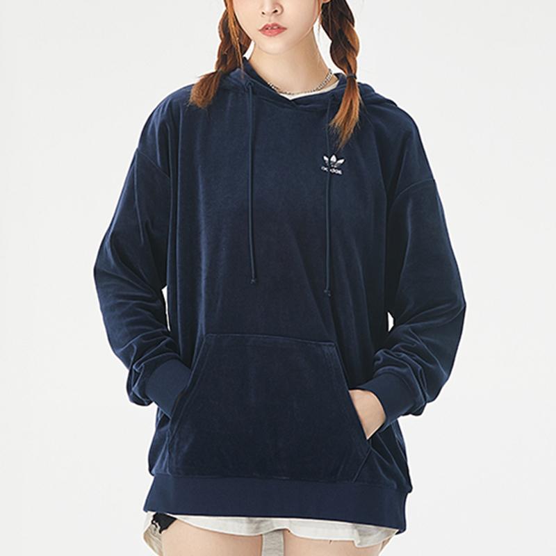 Adidas Originals Trefoil Sweatshirts Women's Navy Blue Hooded Moderate Regular GD2283