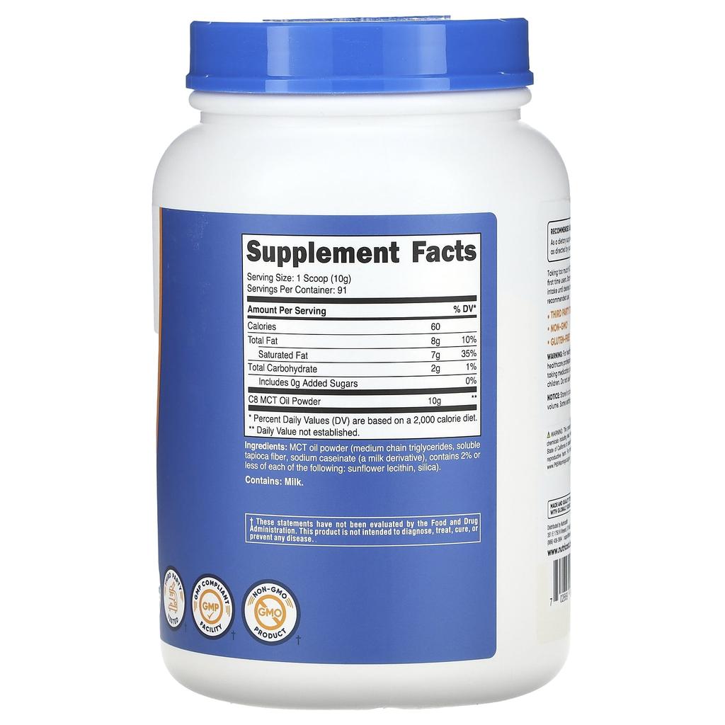Nutricost MCT Oil Powder, Unflavored, 32 Oz (907 G)