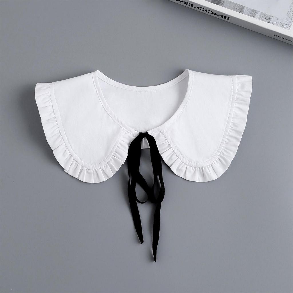 Chic Petal White Cotton Detachable Collar