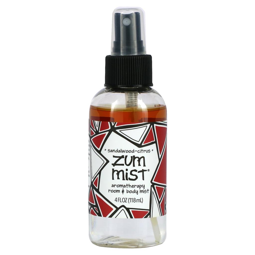 ZUM Zoom Mist, Room & Body Aromatherapy Mist, Sandalwood-Citrus, 4 Fl Oz