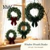 Reusable Winter Theme Decoration Artificial Norfolk Pine Wreath for Front Door, Christmas Faux Greenery Needle Party Decorative Wreath, Farmhouse