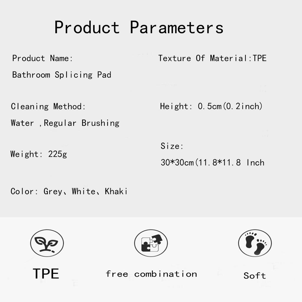 Hydrophobic Waterproof Bathroom Splicing Home Supplies Plastic Non-slip Mat Bath Mat Pad Carpet