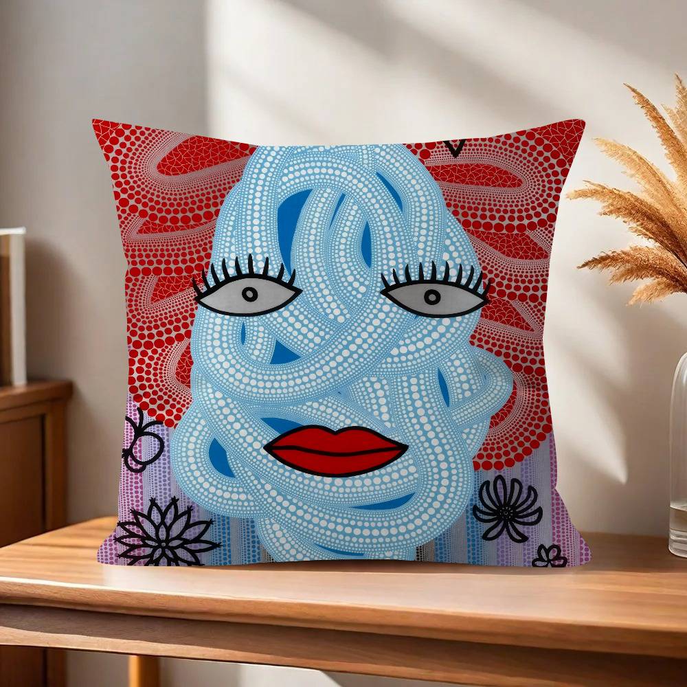 Japanese Yayoi Kusama  Cushion Cover Pillowcase Upholstery Sofa Throw Pillow Home Decor Pillowcas