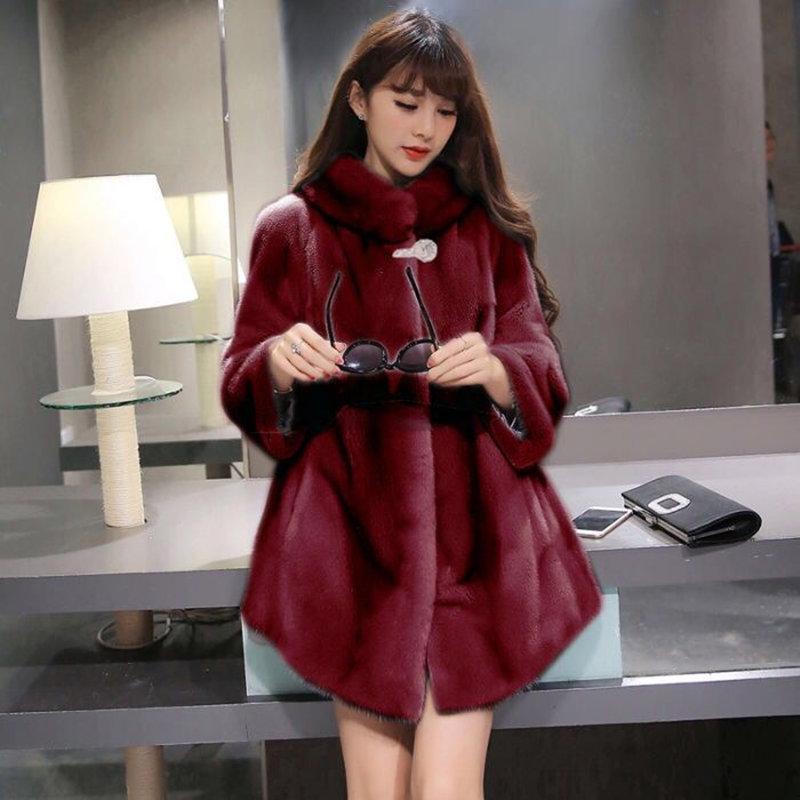 Зимняя новая искусственная шуба средняя и длинная имитация меха кролика