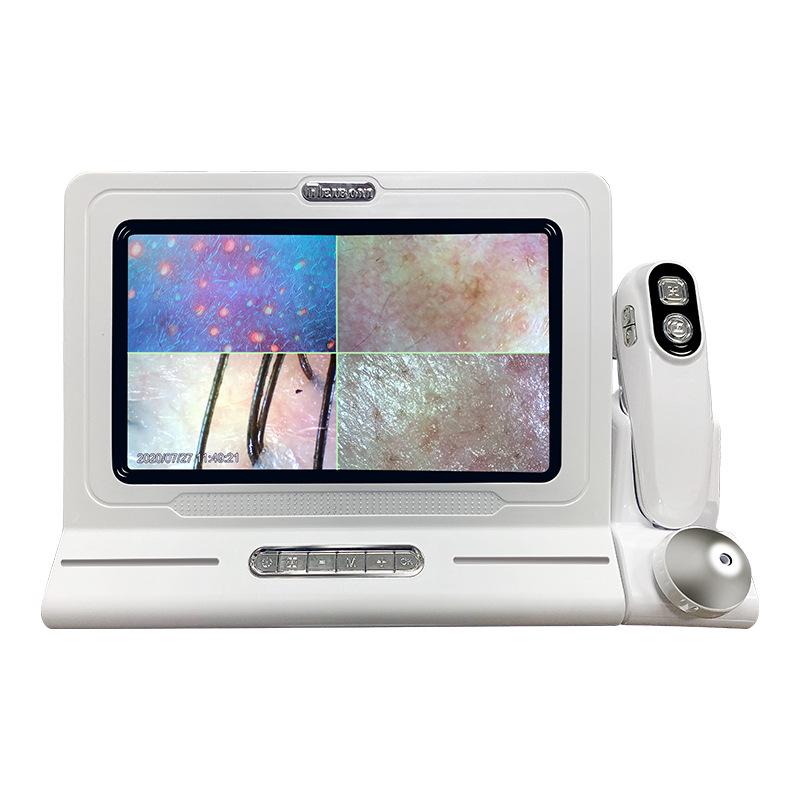 Трехспектральный HD детектор кожи головы и кожи с двумя объективами и сравнением в четырех сетках для парикмахерских