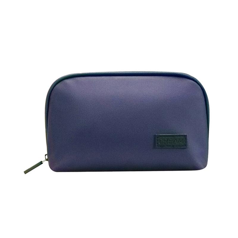 PU Leather Digital Storage Bag Cosmetic Case Large Capacity Waterproof Storage Bag For Mobile Phone Data Cable Solid Color