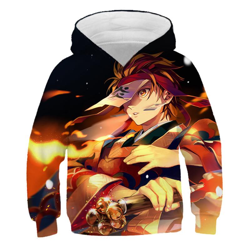 2025 Детские 3D Толстовки Demon Slayer Мода Осень Мальчики Толстовка Худи Манга Kimetsu No Yaiba Мальчики Девочки Джемперы 4-14 лет Одежда