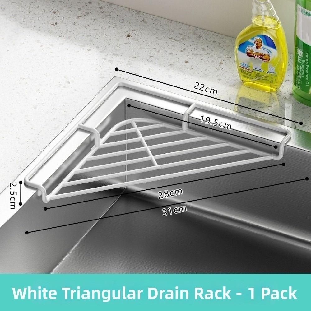 Punch-free Sink Corner Rack Anti-rust Sink Drain Shelf Cleaning Supplies Storage