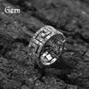 Новое изделие квадратное кольцо с цирконием в форме возврата мужское креативное полое design медь инкрустированная цирконом хип-хоп кольцо