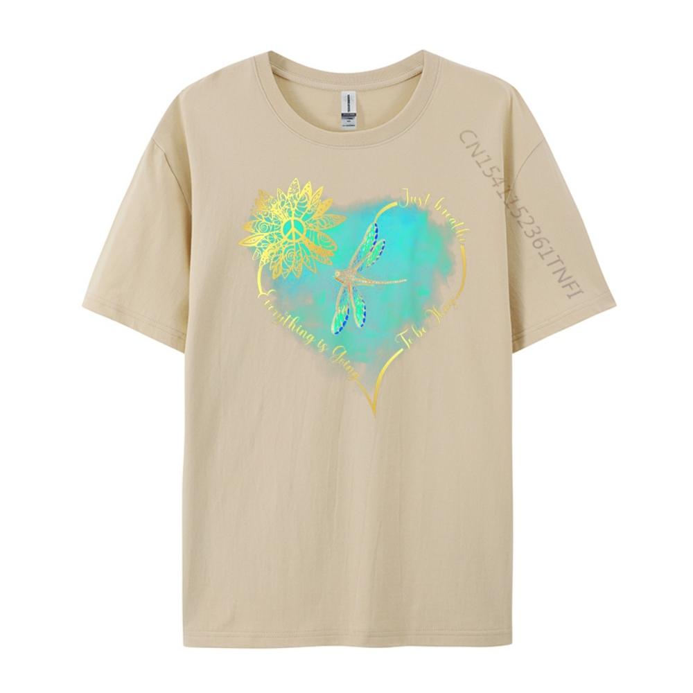 Just Breathe Everything Is Going To Be Okay Dragonfly Free Shippping Items Lowest Prices Unisex Short Sleeve Tee St Patricks Day