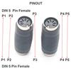 2pcs 5 Pin DIN MIDI Female to Female Audio Type Recorder Amplifier Extension Adapter Gender Changer for Live Performance Studio