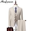 12 Color Men's Fashion Suit Suit Men's Wedding Groom Business Casual Western Service Man Suits & Blazers