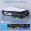Горизонтальная консоль-стойка RGB с 14 режимами освещения и 4 USB-концентраторами, боковая подставка для PS5 Slim Disc и Digital, базовый держатель с функцией быстрой зарядки контроллера