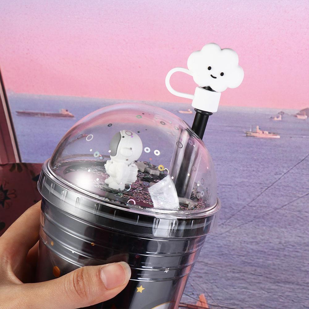 Silicone Straw Covers Cap Anti-Dust Straw Topper Caps  for Travel Hiking