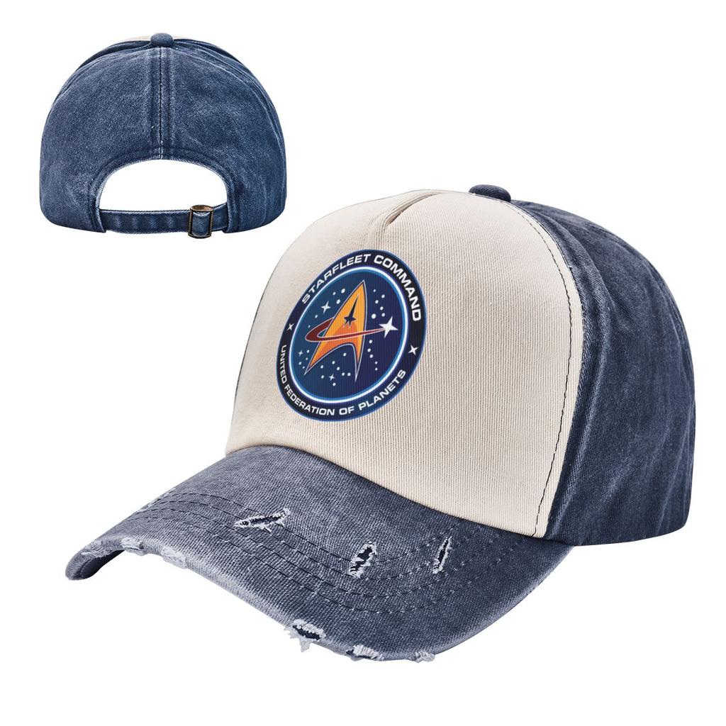 Star Treks Starfleet Outfit Unisex Women Trucker Hat Distressed Denim Washed Caps Hat Fashion Outdoor Running Golf Gift Sun Cap