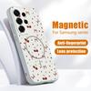 Магнитный Чехол Для Magsafe Для Samsung Galaxy S26 Ultra S25 Edge S24 Plus S23 FE S22 A17 A54 A55 A56 A57 5G Чехол С Рисунком Арбуза и Вишни