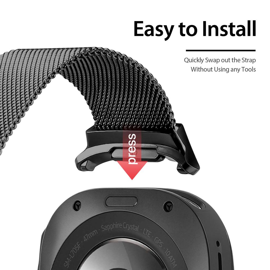 DUX DUCIS For Samsung Galaxy Watch Ultra 47mm Magnetic Milanese Watch Band Stainless Steel Strap