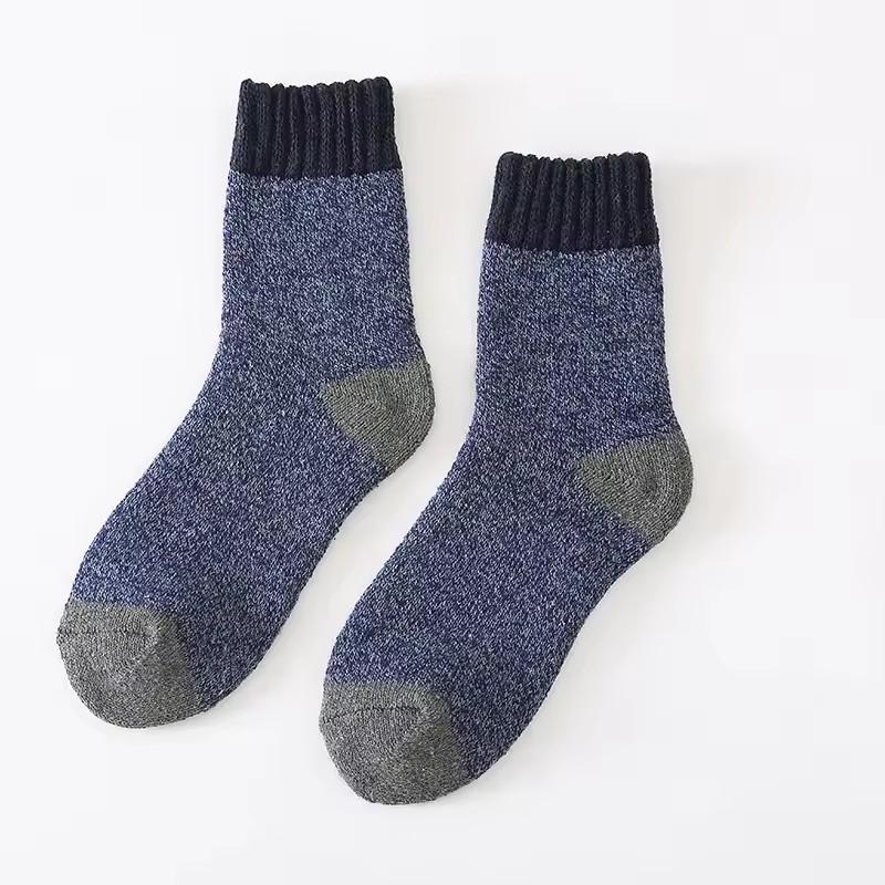 Утепленные зимние шерстяные носки для мужчин, ультратолстые, на флисовой подкладке, теплые, до середины икры, из овчины, с сетчатой подкладкой для тепла и комфорта