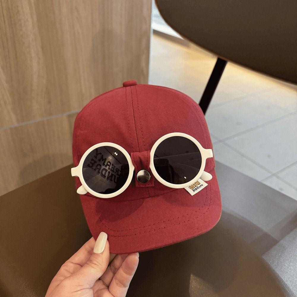 Sunshade Kids Children Sun Visor Hats Sunscreen Hip Hop Hat With Sunglasse  Spring Summer Autumn