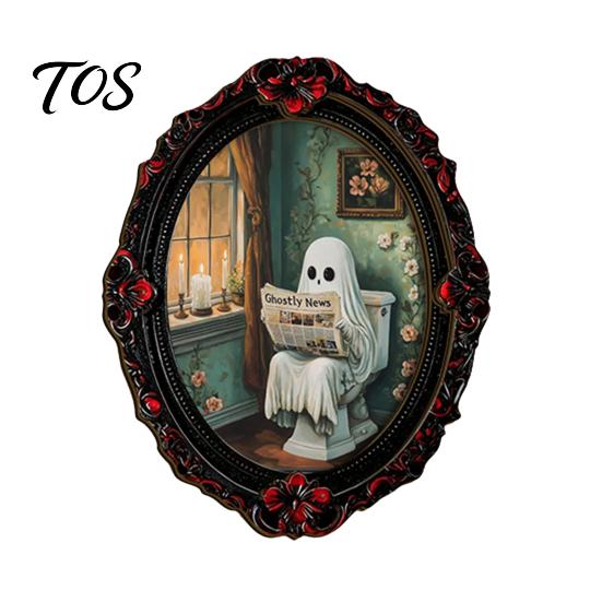Retro Photo Frame Magnets Halloween Dark Style Refrigerator Magnet, Gothic Oval Reusable Magnetic Frames Decorative Sticker for Metal Cabinets Kitchen