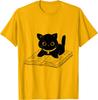 This Soft Shortsleeved Tshirt Features A Cute Black Cat Reading A Book Design and Is Perfect for Everyday WearSummer Streetwear