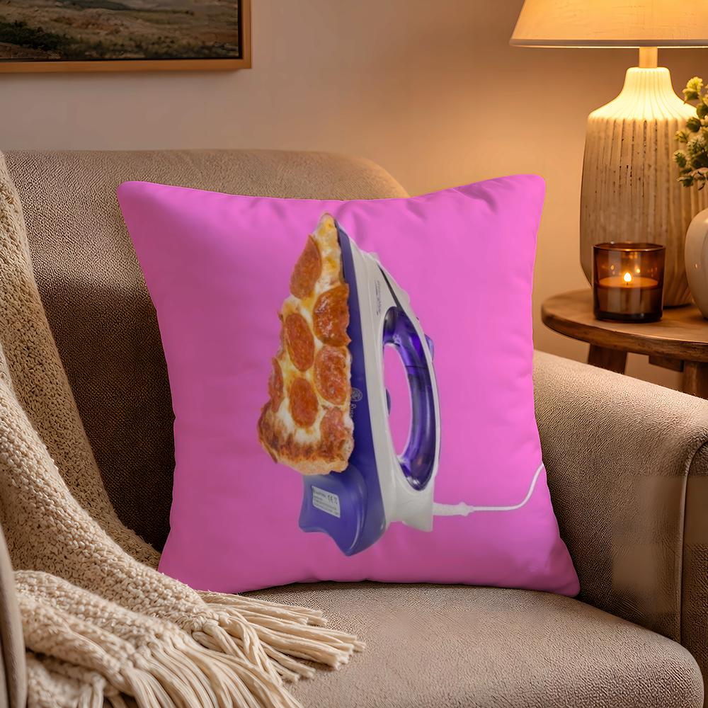 Creative Food Fruit Print Pillow Case Soft Plush Cushion Cover Double Print and Invisible Zipper for Sofa Home Car Use