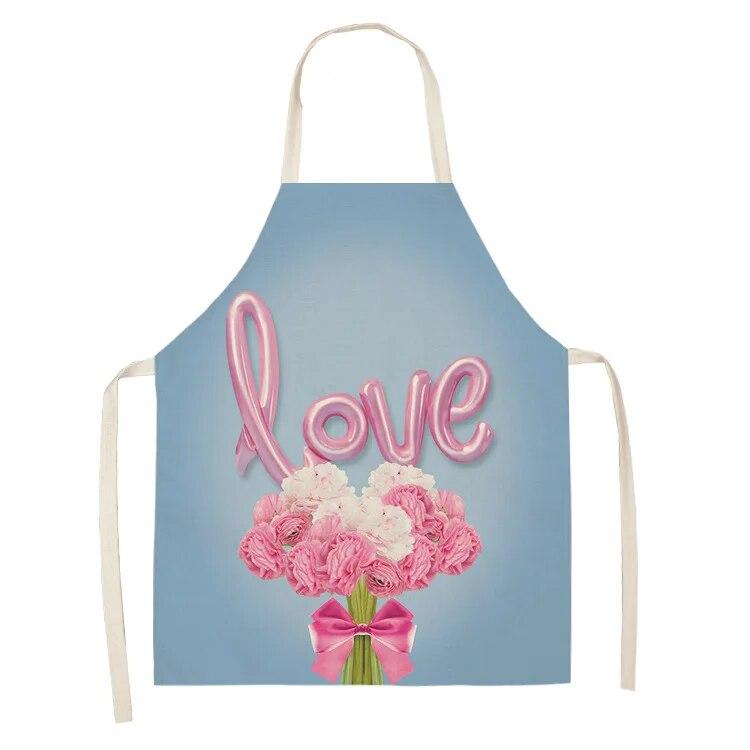 Home Decor Kitchen Dining Room Cooking Bib Aprons Linen Floral Pattern Women's Aprons