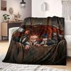 Chainsaw Man Modern Print Flannel Blanket, Cartoon Theme for Living Room, Warm Bedding, Portable Travel Nap Blanket_LIAN