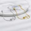 Flash Diamond Heart-To-Heart Bracelet Korean Personality Light Luxury Exquisite Two-Color Love Bracelet Valentine'S Day Gift