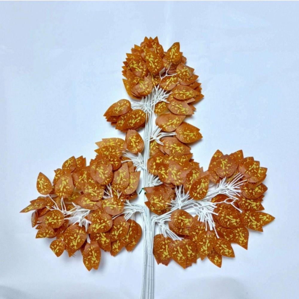 12PCS Multicolor Artificial Banyan Leaves Realistic Silk Leaves Simulated Ficus Branches Fake Banyan Tree Leaves Party Supplies