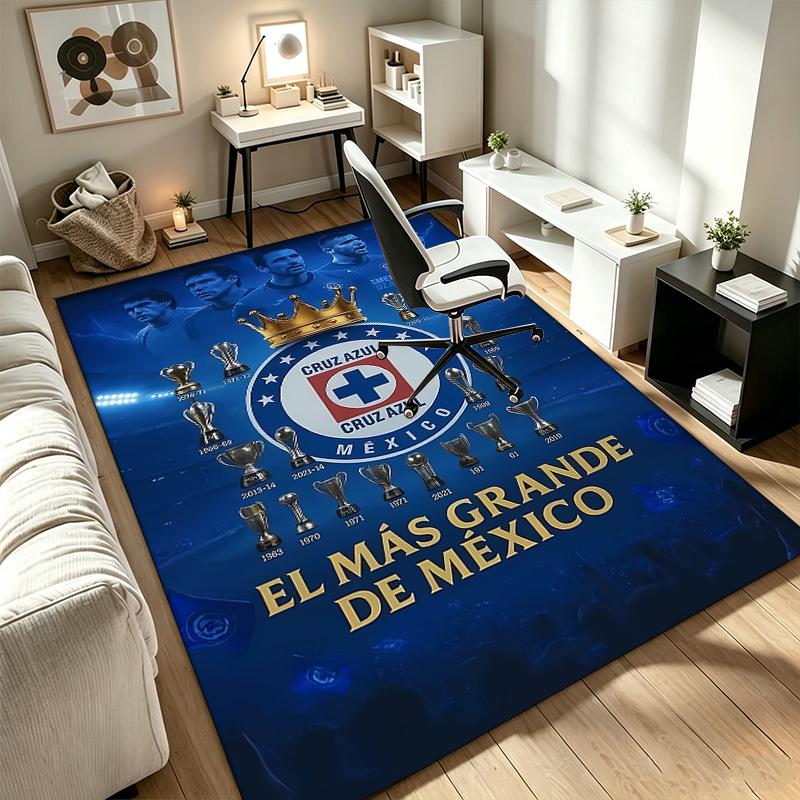 Cruz Azul A rug suitable for office chair areas living rooms and computer desks perfect for home offices and an ideal holiday gift