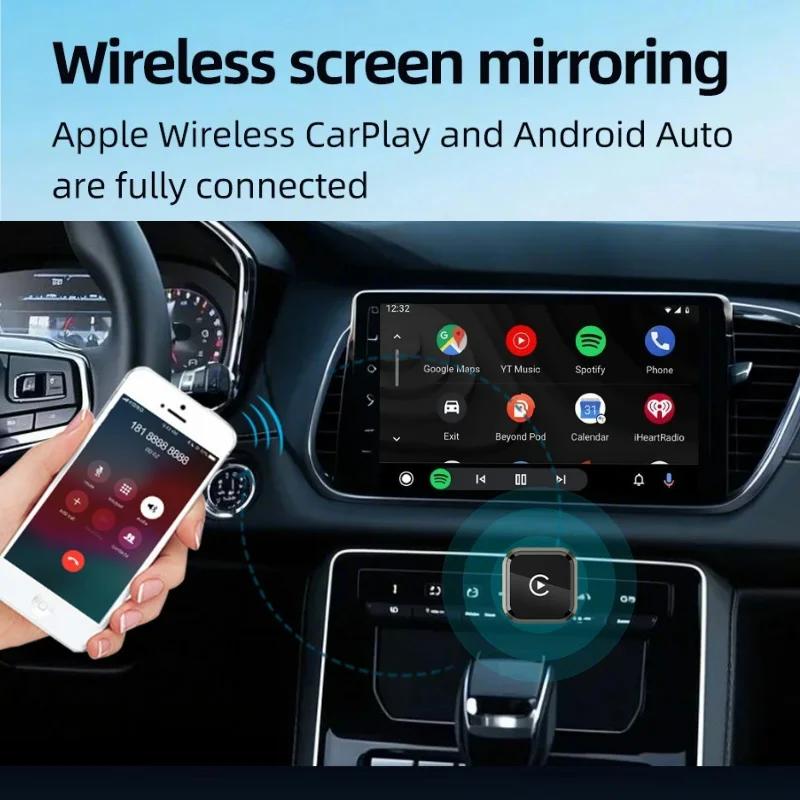 Carplay AI Box Беспроводной Android Auto Смарт-бокс 2 в 1 Проводной к Беспроводному Адаптеру CarPlay USB Type-C Донгл в Универсальный автомобиль