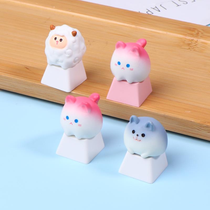 Милый мультяшный 3D колпачок для клавиши с животным Механические колпачки для клавиатуры Профиль OEM Колпачок для клавиши Кавайные DIY аксессуары для клавиатуры Подарки для девушек
