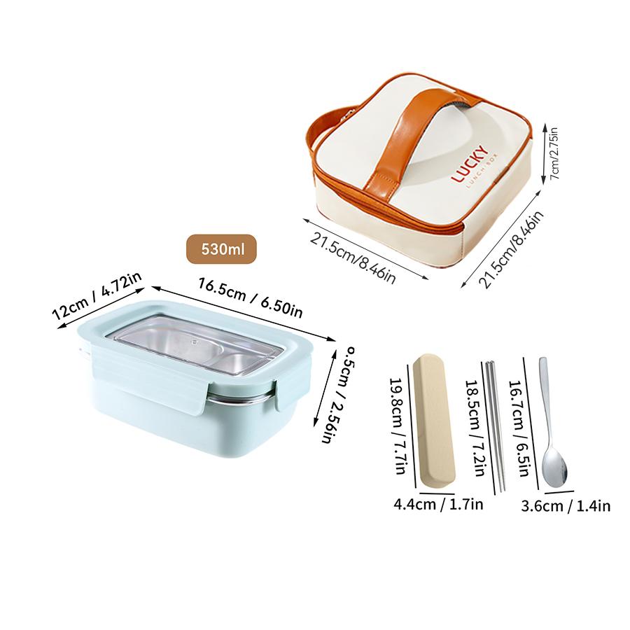 Microwave 304 Stainless Steel Compartment Lunch Box Stackable Leak-proof Student Bento Box Food Container For Cold And Hot Food