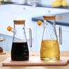 900/1000 мл Прозрачная бутылка для масла с крышкой, ручкой, шкалой, жаростойкая стеклянная масленка, емкость для уксуса, дозатор для масла, кухонные инструменты