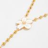 Light Luxury Niche Oil Dripping Flower Y-shaped Necklace, Simple Round Bead Chain Beaded Collarbone Chain
