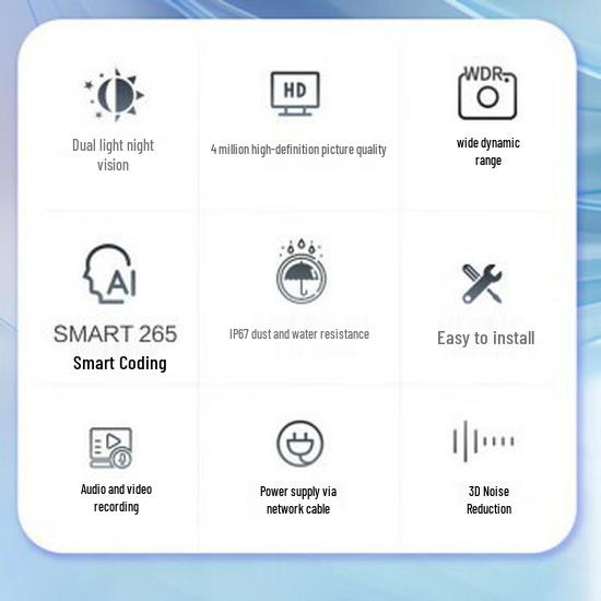 Внутренняя сетевая камера Dahua, 4 Мп/2 Мп, Smart Dual Light, HD ночное видение, модель HDW6433Z-A-IL.