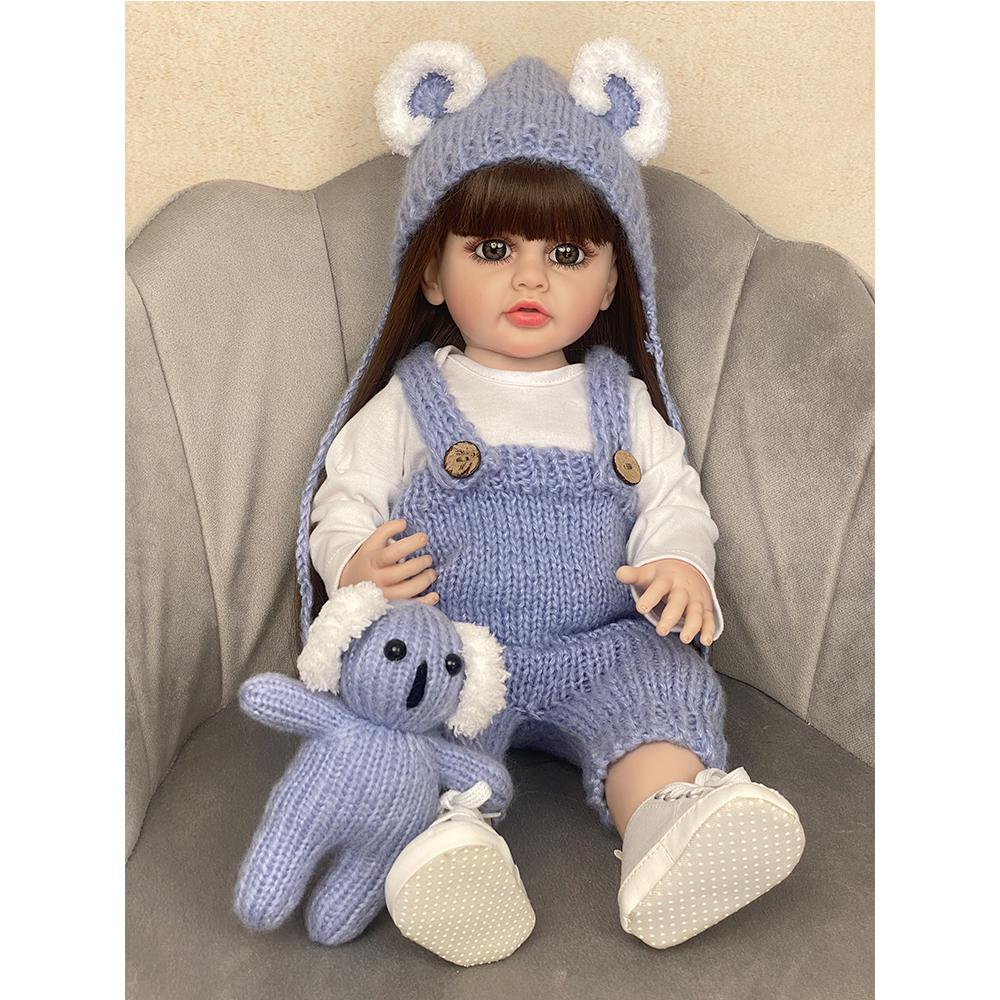 55 см куклы реборн полностью силиконовые детские реалистичные куклы для новорожденных девочек Bebe Reborn силиконовые настоящие водонепроницаемые игрушки для детей подарок