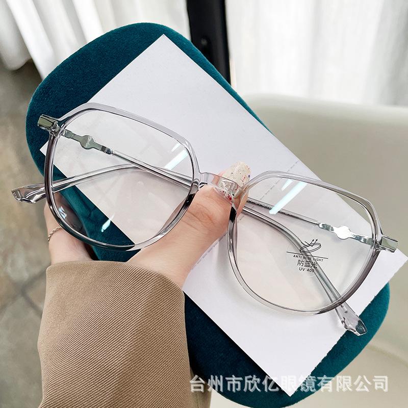 New TR round small frame anti-blue glasses fashionable plain and thin Internet celebrities can be equipped with myopia glasses frame