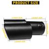 Black Dual Outlet Exhaust Tip Muffler Tail Tip For 1.4"-2.5" Stainless Steel Kit