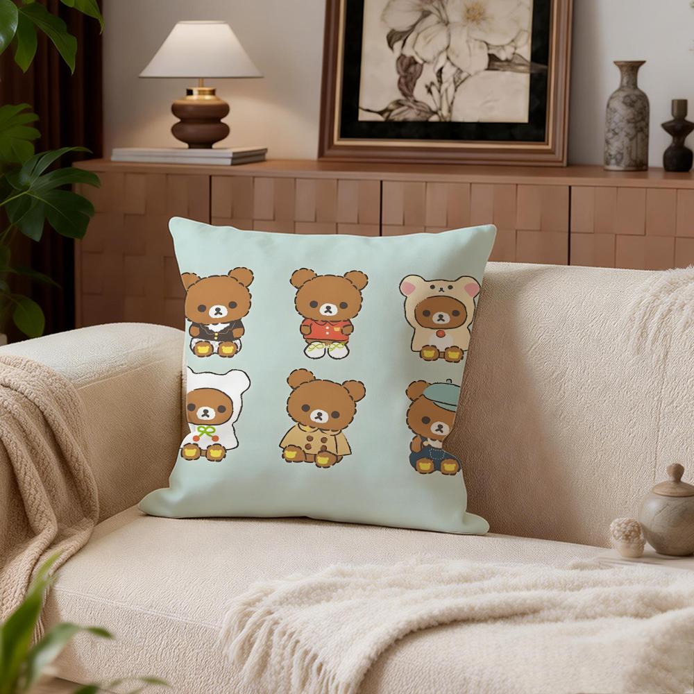 Милый набор из 4 наволочек для подушек Rilakkuma 50x50 45x45 40x40 Декоративная наволочка для дивана Домашний декор