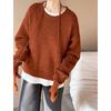 Juzhi 2024 Autumn/Winter Korean Round Neck Knitted Sweater A72