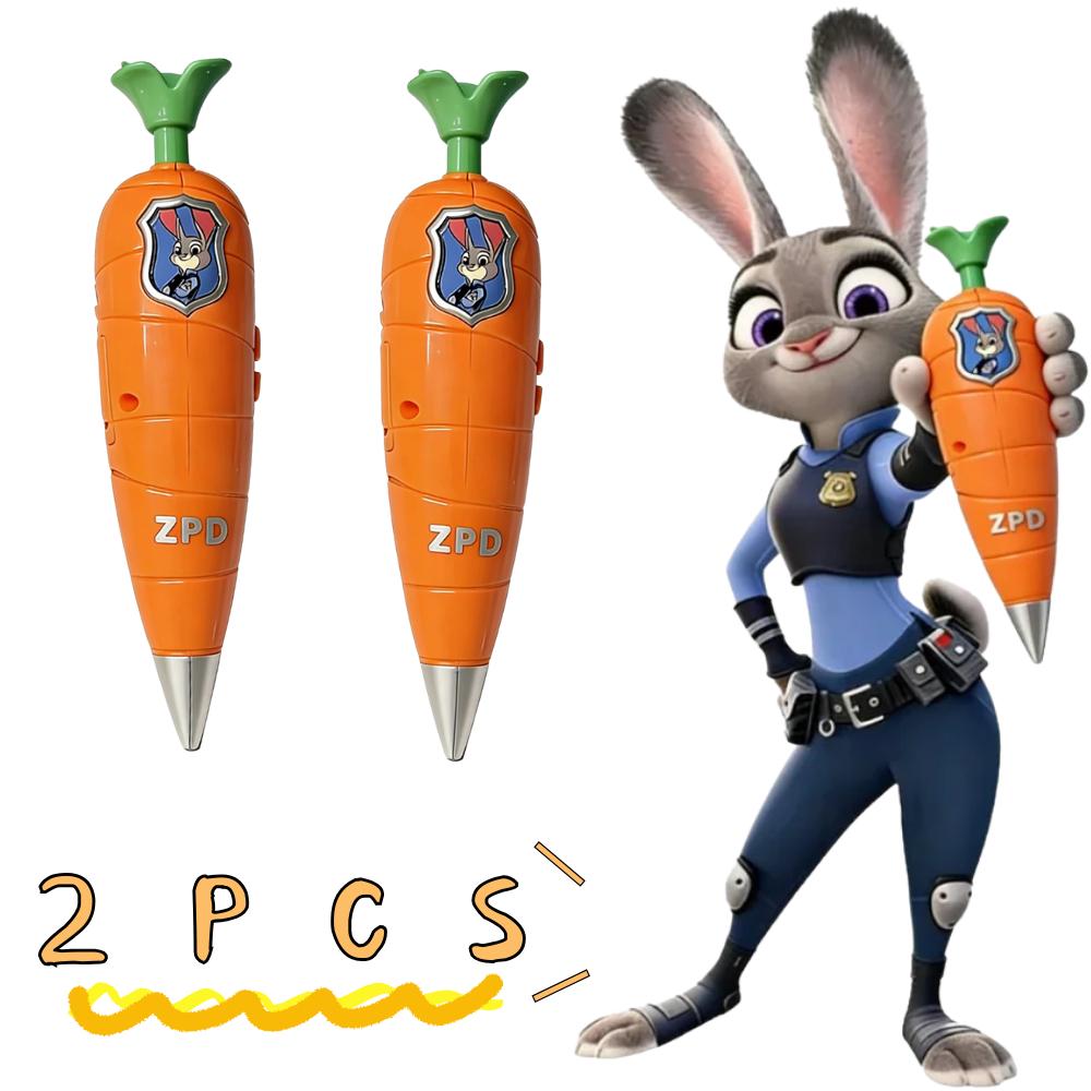 Zootopia 2 Carrot Recorder Pen | Judy & Nick Style For Kids | 60S Mini Recorder | 2-In-1 Gel Pen Stationery|Judy Partner
