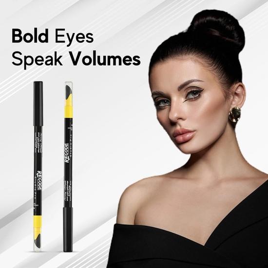 Recode Turning Heads Crayon Gel Matte Eyeliner Pencil Cum Kajal Pencil поставляется с кистью на другой стороне, долговечный, водостойкий, 1,2 г