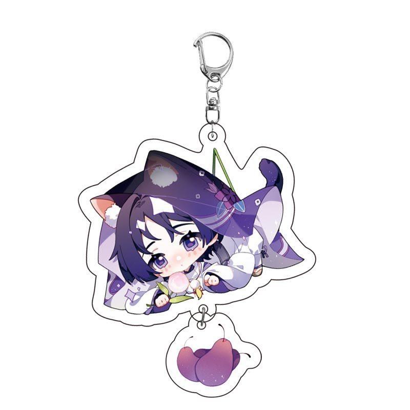 Game Keychains Acrylic Figure School Bag Keychian Holder Key Ring For Children Girl Men Accessories