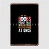 Boobs Proof That Man Can Focus Metal Sign Club Party Printing Wall Plaque Cave Pub Tin Sign Poster