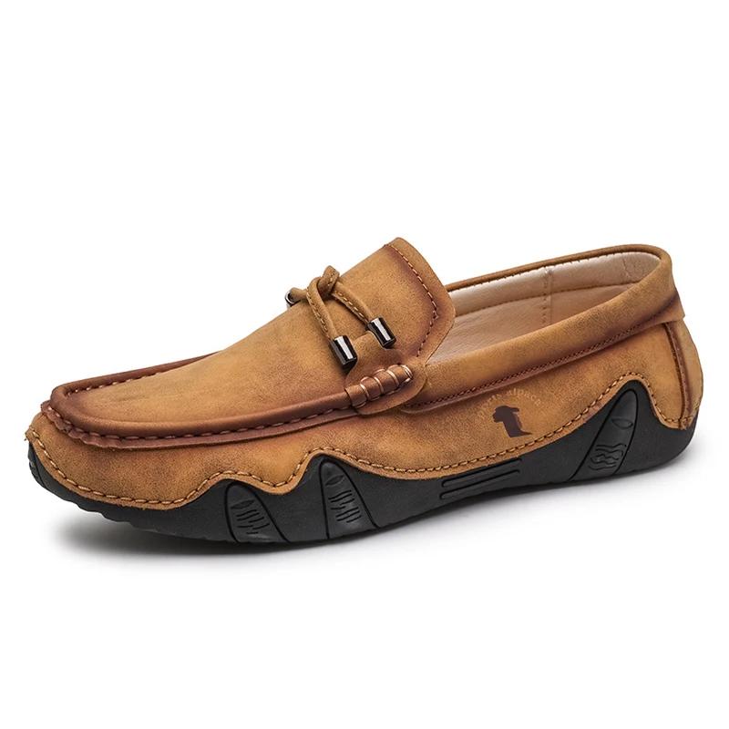 Кожаная повседневная мужская обувь, летние лоферы, обувь для вождения, мужские мокасины без шнуровки, мужская модельная деловая обувь, кроссовки Zapatillas