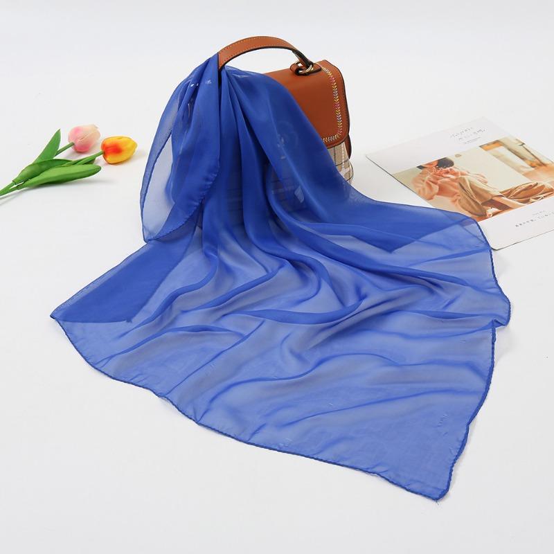 Summer Fashion Solid Color Chiffon Silk Scarf Women, Candy Color Multi-color Decorative Scarf Square Scarf Kindergarten Gift