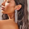 Серьги веерообразной формы с бриллиантами, преувеличенные европейские и американские стразы, изысканные струящиеся подвески