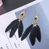 Women Drop Earrings Synthetic Feather Bohemia Creative Tassels Dangle Earrings Dangle Earrings Prom Jewelry